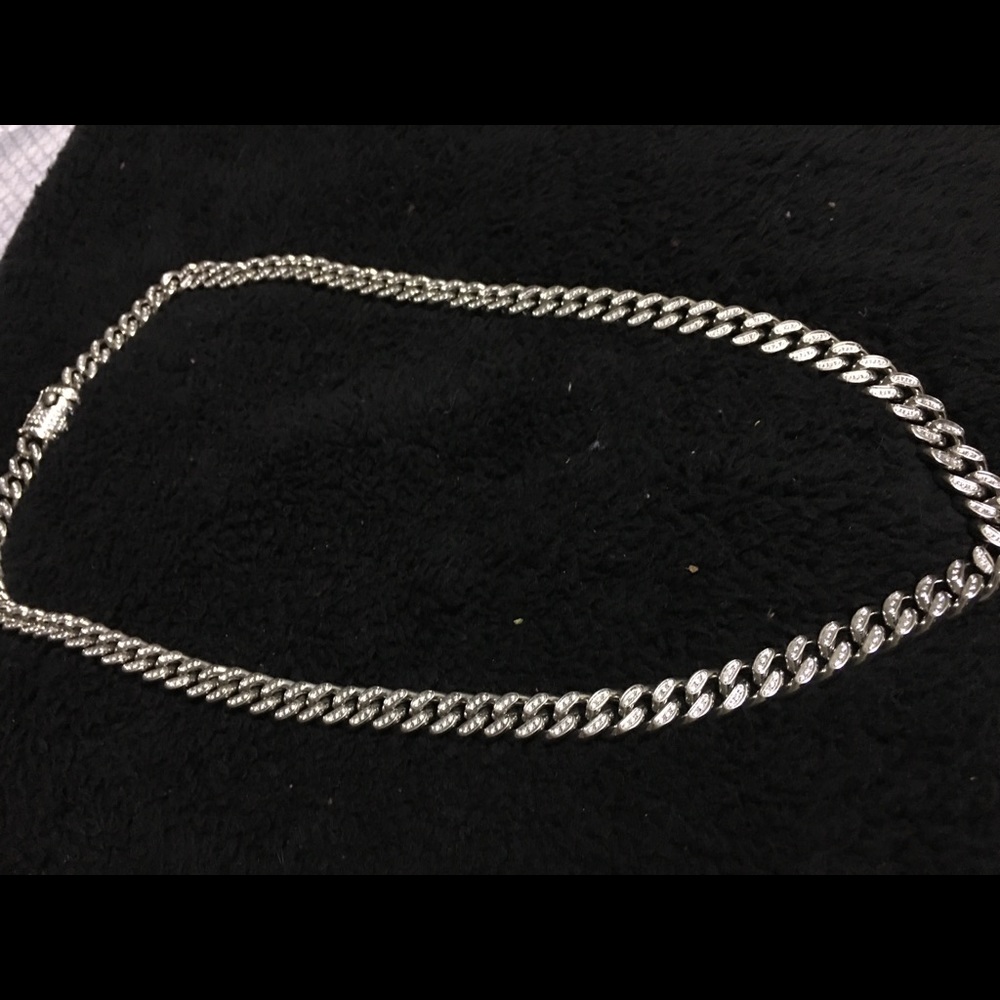 Thick Men’s Chain with CZ stones
